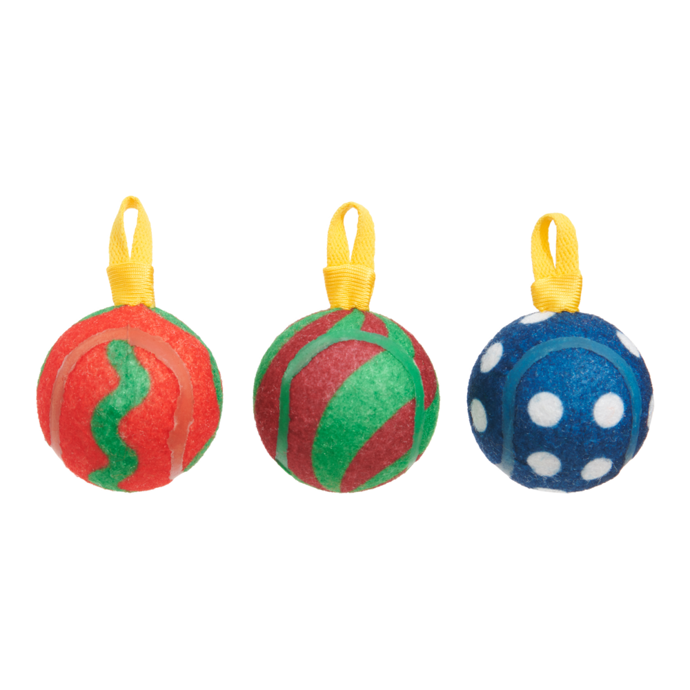 Front View of BARK Christmas Bauble Balls Dog Toy - One Size