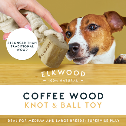 Elkwood Coffee Wood Dumbbell Dog Toy