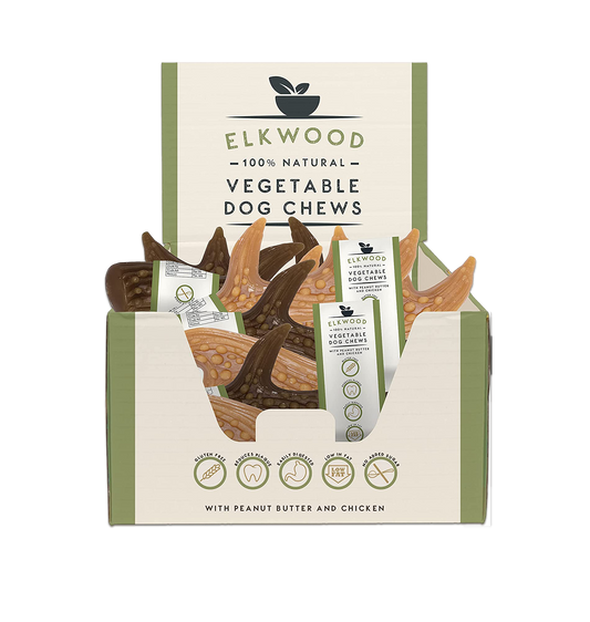 Elkwood 100% Natural Vegetable Antler Dog Treats - Medium | 50-Pack