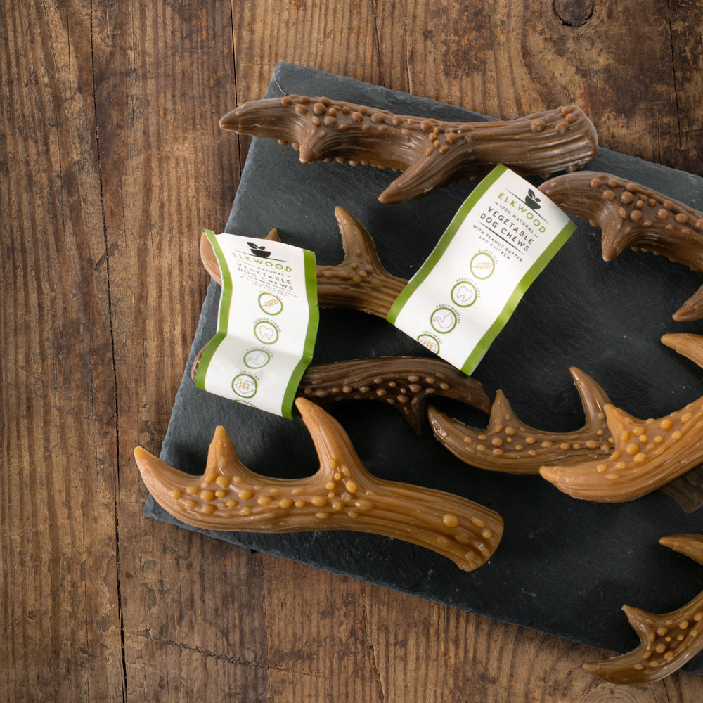 Elkwood 100% Natural Vegetable Antler Dog Treats - Medium | 50-Pack