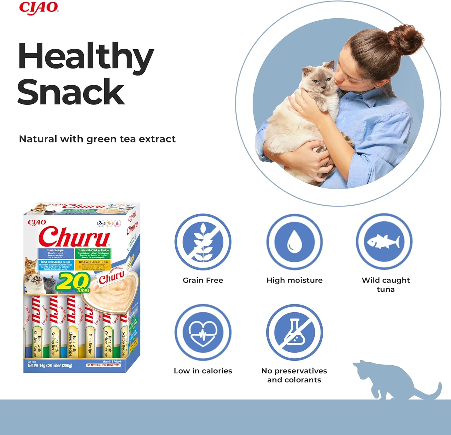 Ciao Churu 20 Pack Box Cat Treat - Tuna Varieties - 20 x 14g