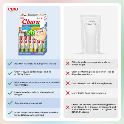 Ciao Churu 20 Pack Box Cat Treat - Tuna Varieties - 20 x 14g