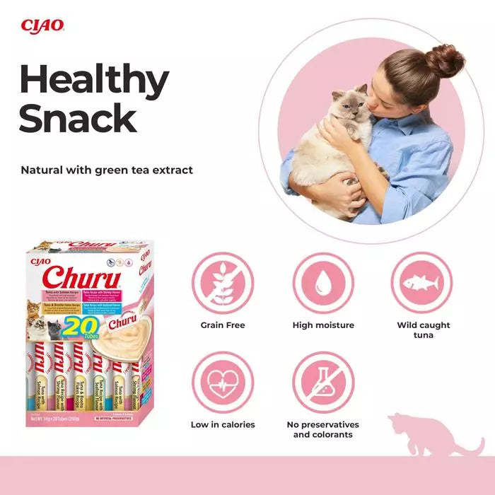 Ciao Churu 20 Pack Box Cat Treat - Seafood Variety - 20 x 14g