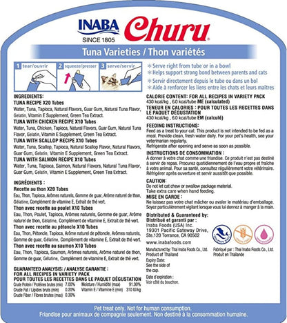 Ciao Churu 50 Pack Cat Treat - Tuna Varieties - 50 x 14g