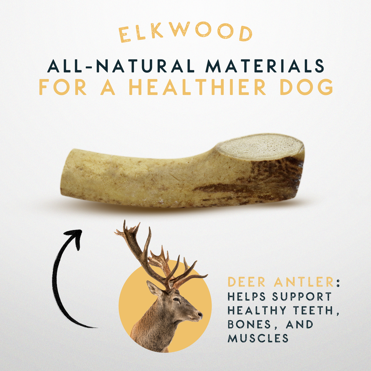Elkwood 100% Natural Split Antler Chew | Medium