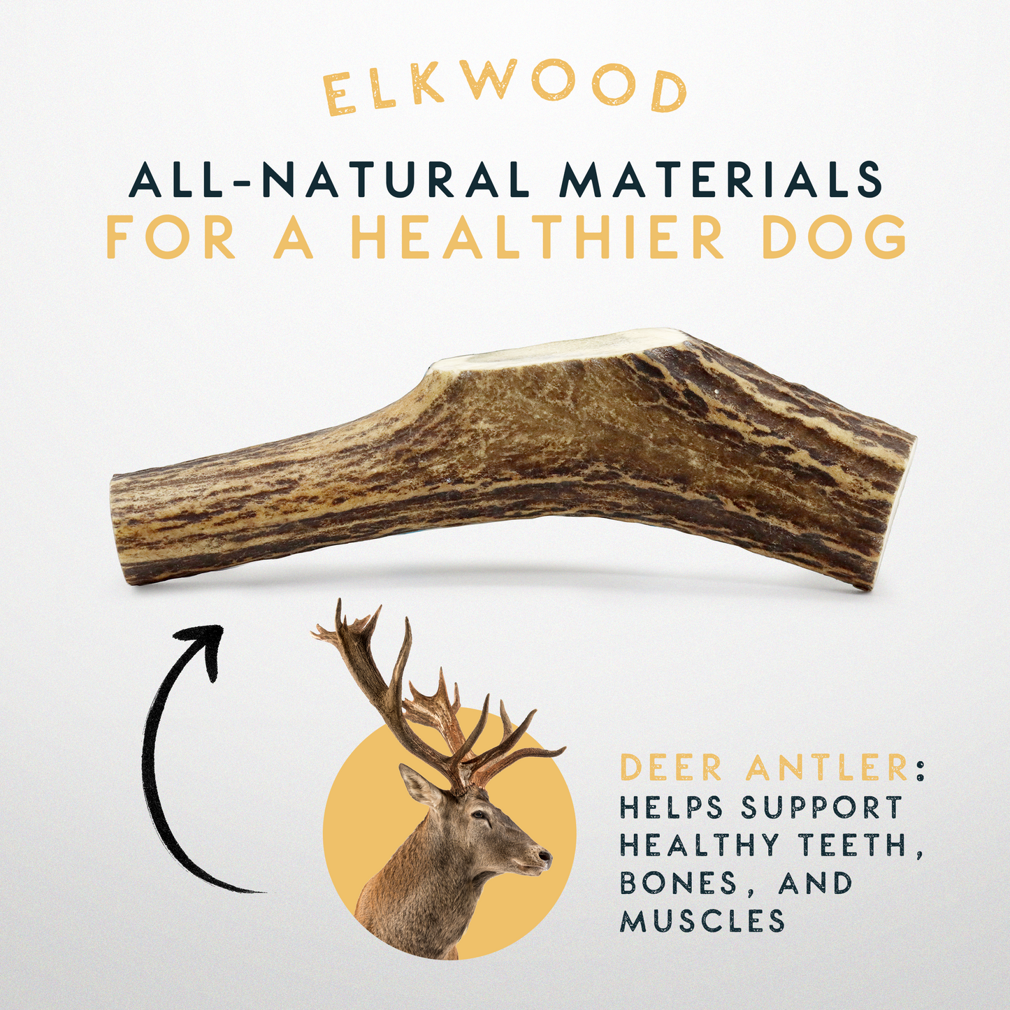 Elkwood 100% Natural Split Antler Chew | Medium