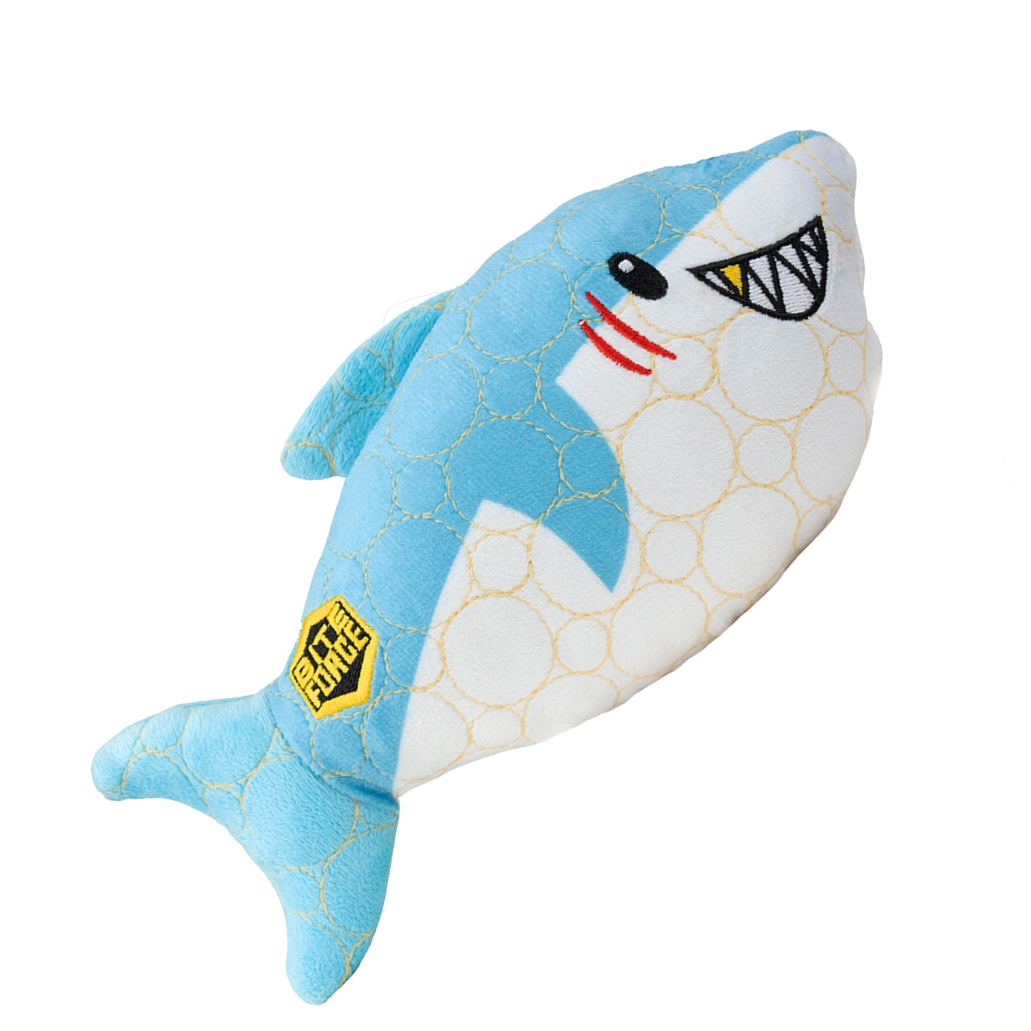 Bite Force Kevlar Tough Plush Shark Squeak and Crinkle Dog Toy