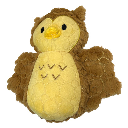 Bite Force Kevlar Tough Plush Owl Crinkle and Squeak Dog Toy