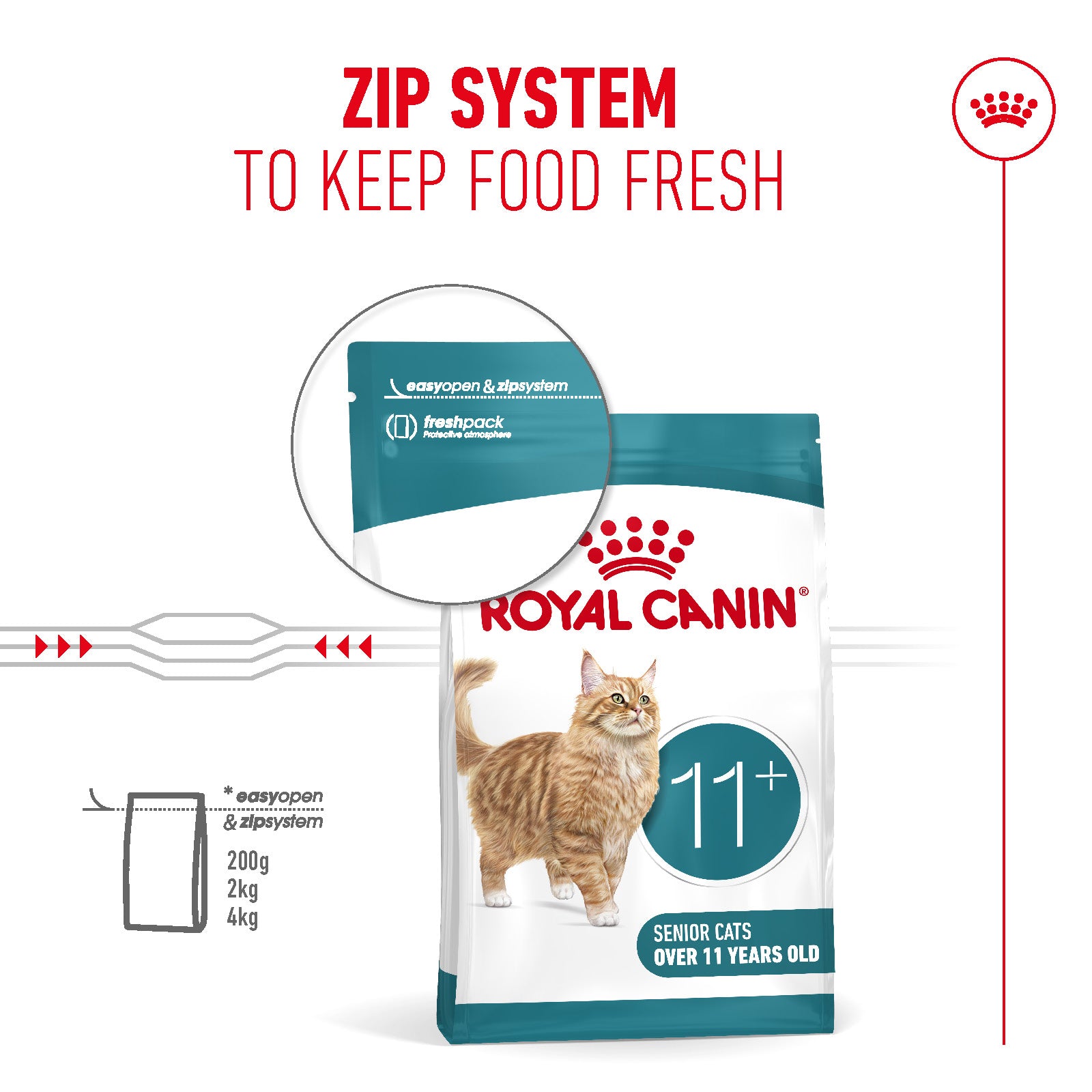Royal Canin Ageing 11+ Senior Dry Cat Food - 400g, 2kg & 4kg