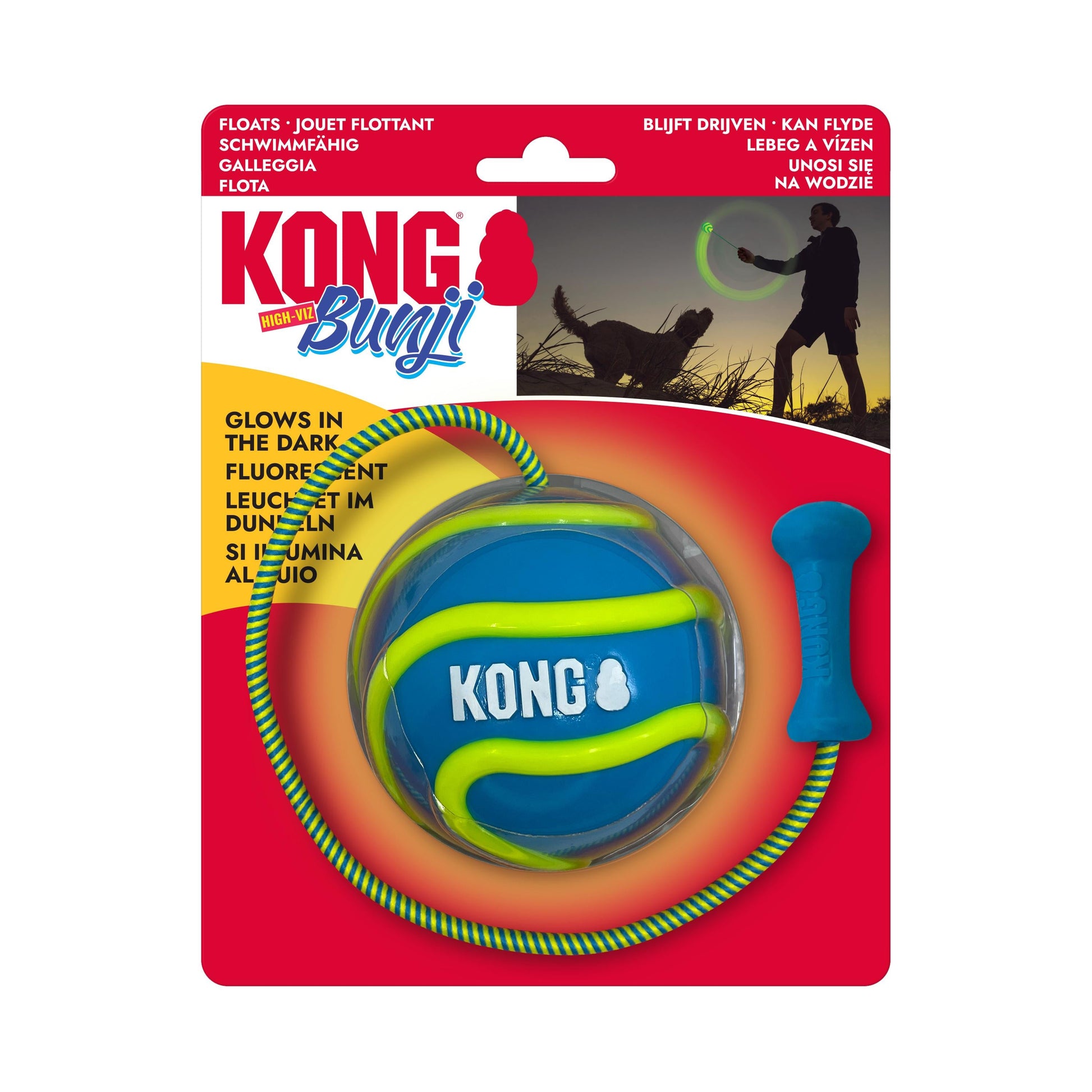 Front View of KONG Bunji High-Viz Ball Dog Toy - Large