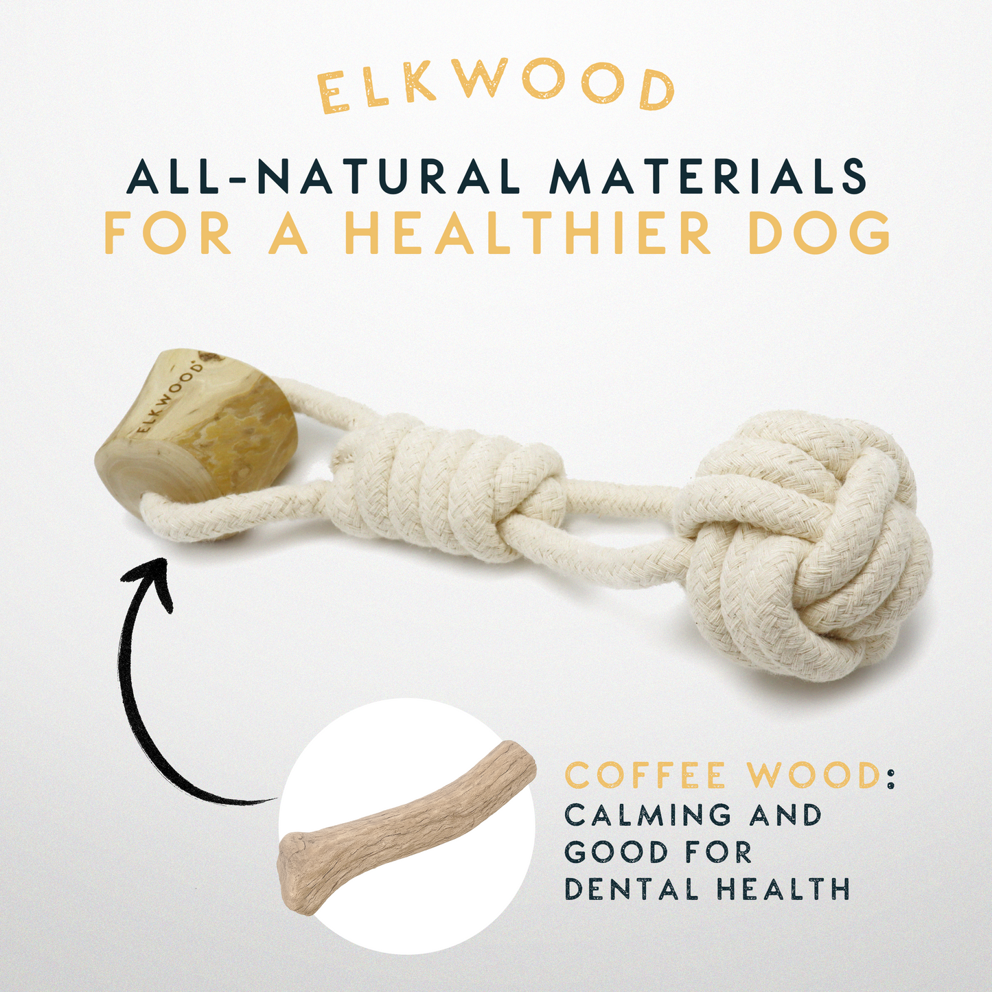 Elkwood Coffee Wood Dumbbell Dog Toy