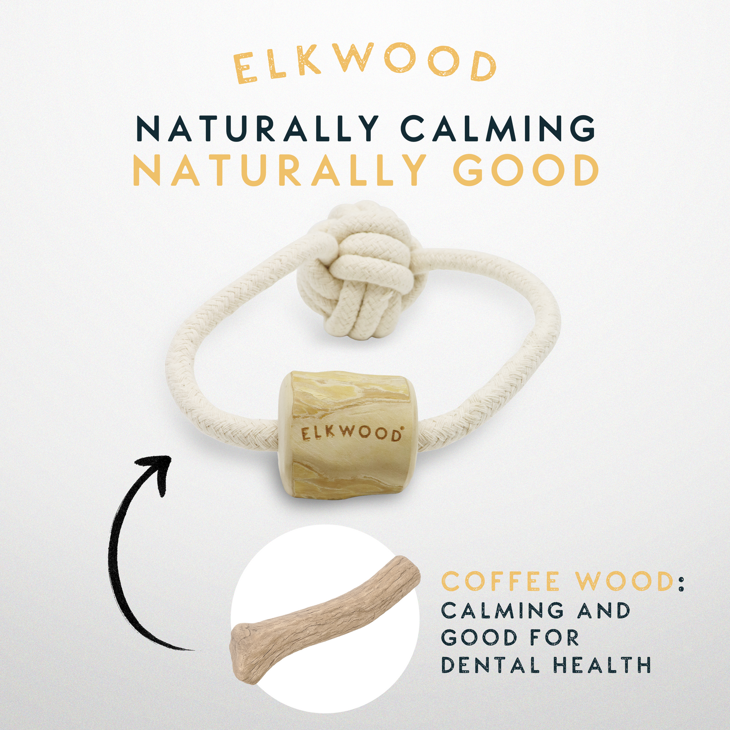 Elkwood Coffee Wood Ball & Chew Dog Toy