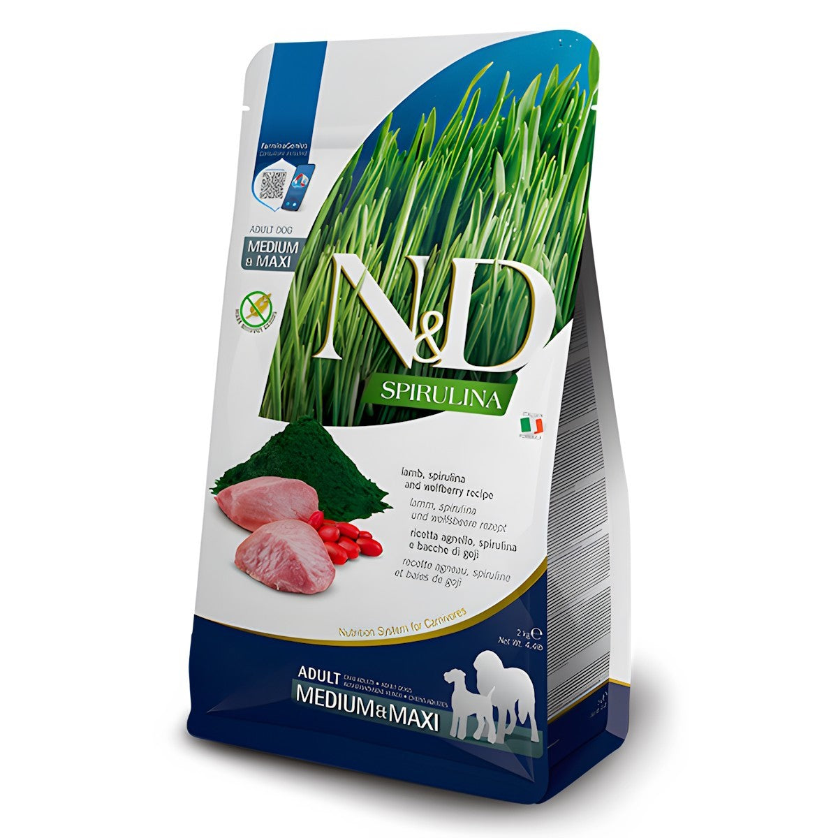 Farmina N&D Spirulina Medium & Maxi Adult Dog Food - Lamb & Spirulina