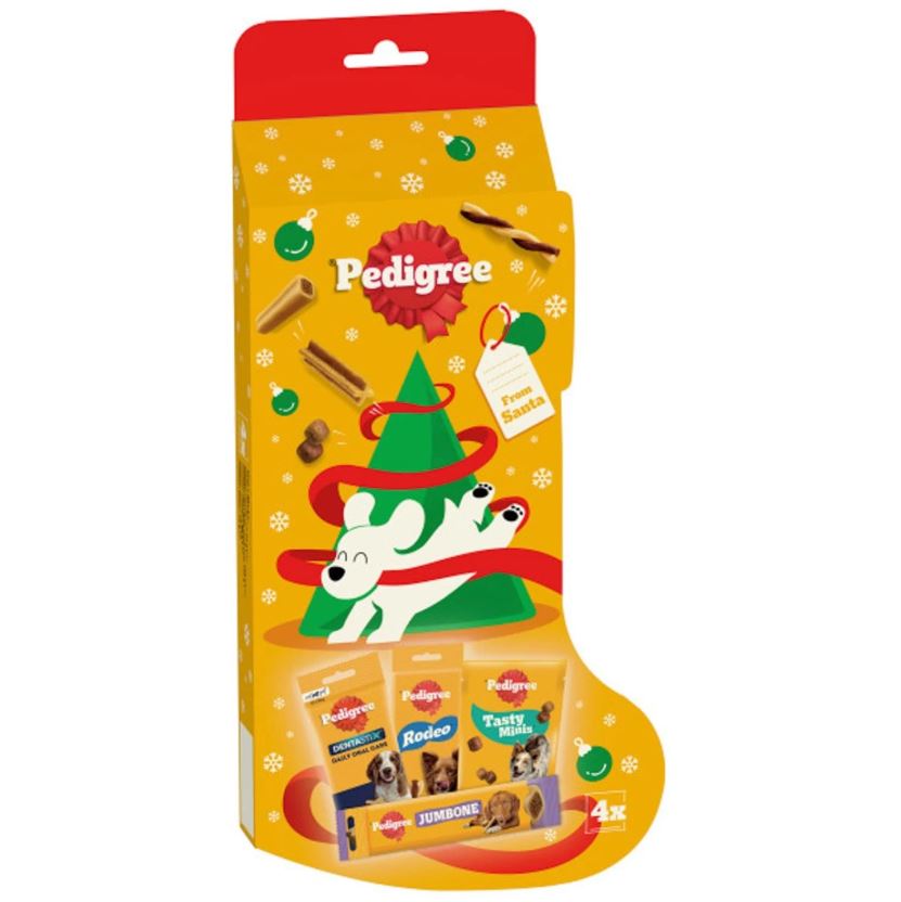 Front View of Pedigree Christmas Stocking Dog Treats - One Size