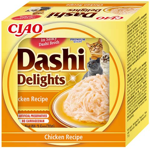 Front View of Ciao Dashi Delights Wet Cat Food - Chicken Recipe - 70 g