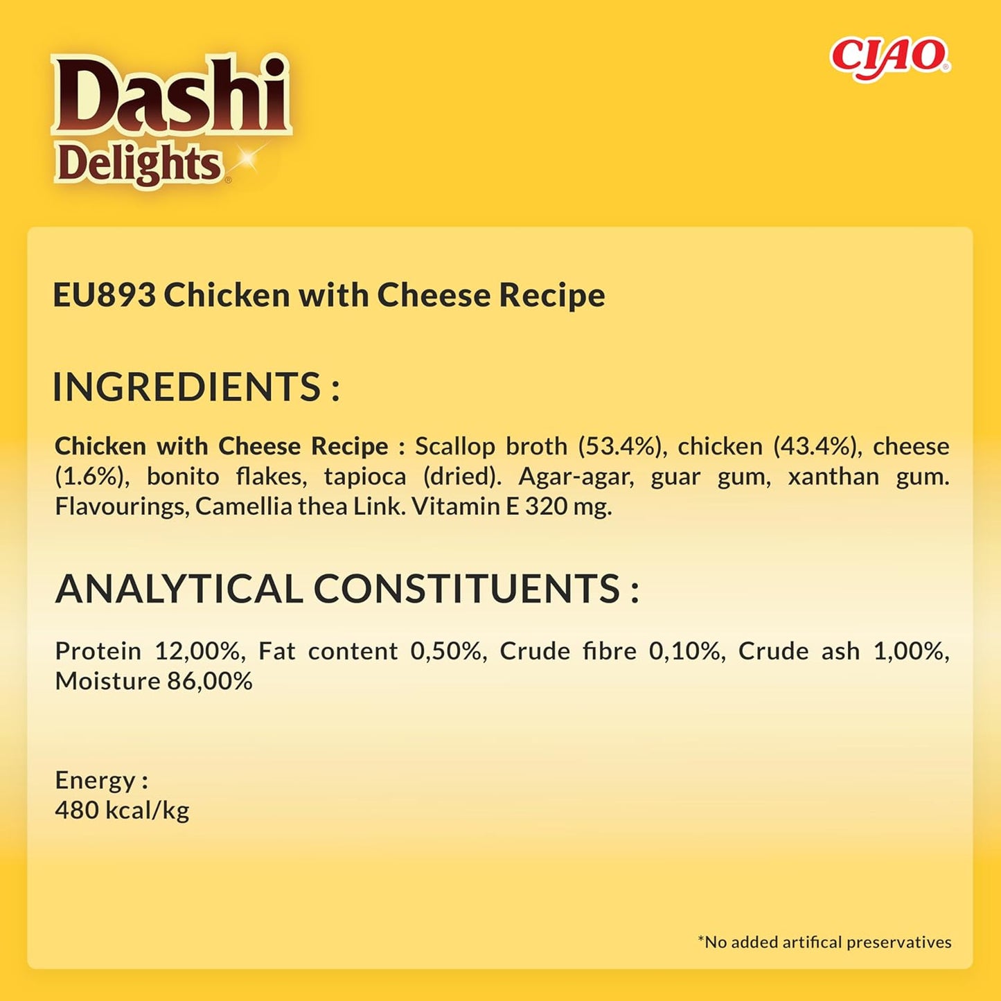 Ciao Dashi Delights Delicate Flakes Wet Cat Food - Chicken with Cheese Recipe - 40 g