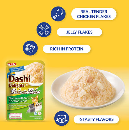Ciao Dashi Delights Delicate Flakes Wet Cat Food - Chicken with Tuna & Salmon Recipe - 40 g