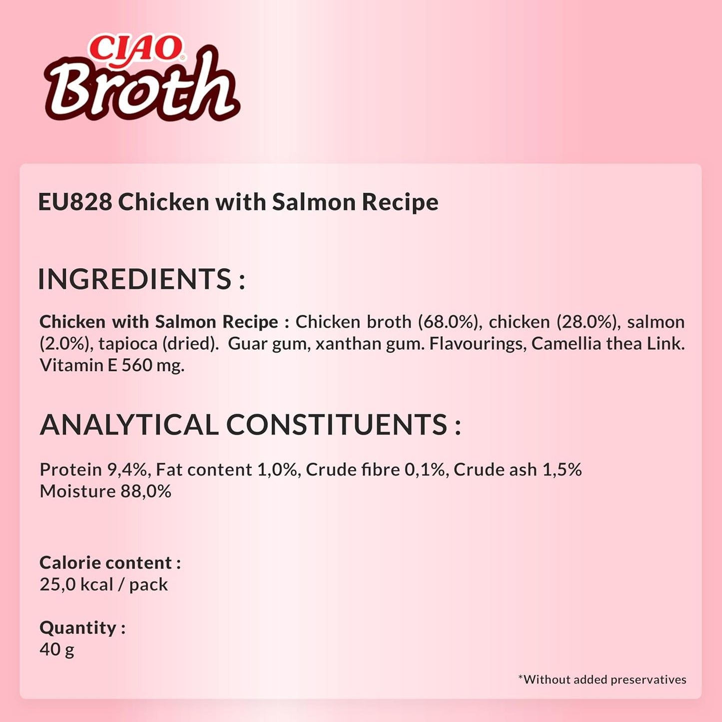 Ciao Broth Cat Treat - Chicken with Salmon Recipe - 40 g