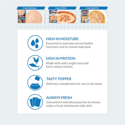 Ciao Broth Cat Treat - Chicken with Salmon Recipe - 40 g