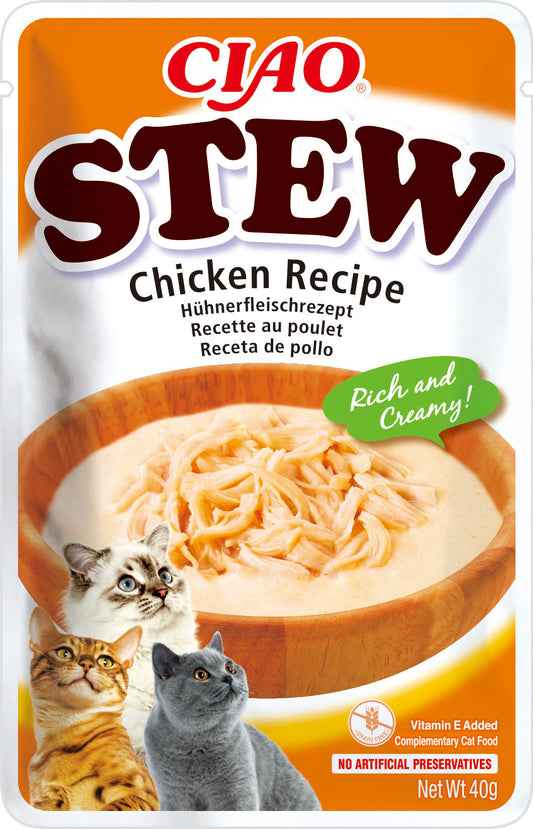 Front View of Ciao Stew Cat Treat - Chicken Recipe - 40 g