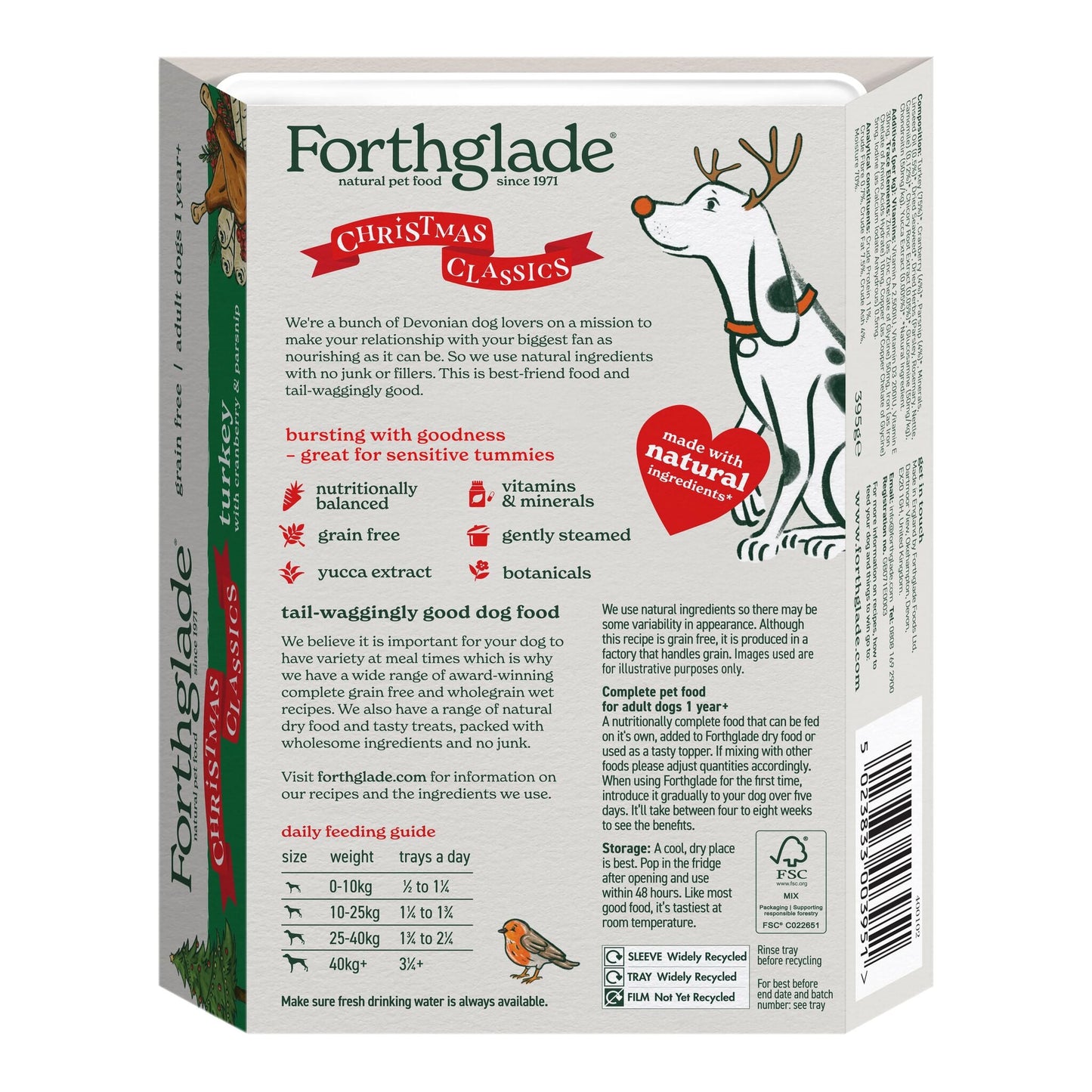 Forthglade Christmas Dinners Grain-free Adult Wet Dog Food - Turkey - 395g