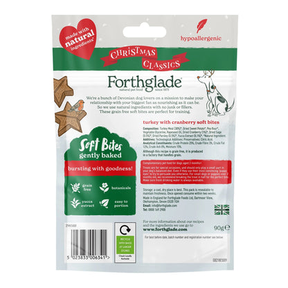 Forthglade Christmas Natural Soft Dog Treat - Turkey & Cranberry - 90g