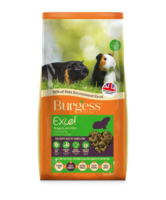 Front View of Burgess Excel Nuggets for Guinea Pigs - Mint - 10kg
