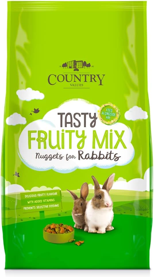 Front View of Country Value Tasty Fruity Mix Nuggets for Rabbits - 1.5kg & 10kg