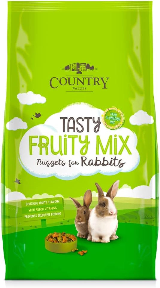 Front View of Country Value Tasty Fruity Mix Nuggets for Rabbits - 1.5kg & 10kg