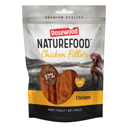 Front View of Naturefood Fillets Dog Treats - Chicken - 150g