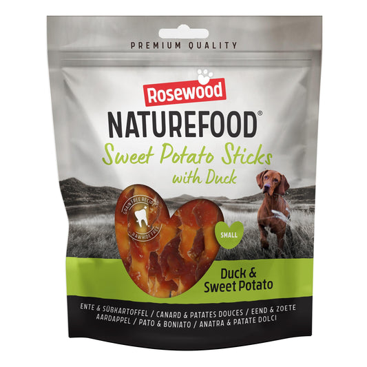 Front View of Naturefood Wrapped Sticks Value Pack Dog Treats - Duck & Sweet Potato - 320g