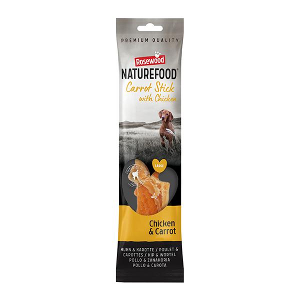 Front View of Naturefood Wrapped Sticks Gaint Dog Treats - Chicken & Carrot - 70g