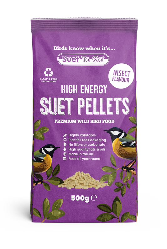 Front View of Suet to Go Suet Pellets Wild Bird Food - Insect - 500g