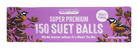 Front View of Suet to Go Suet Balls Bulk Wild Bird Food - Insect - 150 x 85g