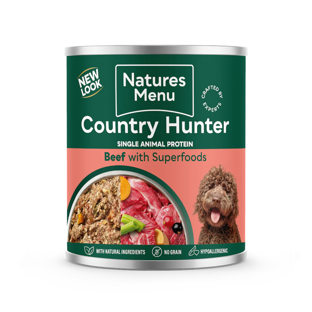 Natures Menu Country Hunter New Wild Multi Pack Wet Dog Food Cans With Venison, Rabbit, Beef
