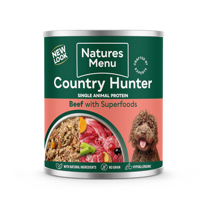 Natures Menu Country Hunter New Wild Multi Pack Wet Dog Food Cans With Venison, Rabbit, Beef