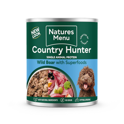 Natures Menu Country Hunter New Wild Multi Pack Wet Dog Food Cans With Venison, Rabbit, Beef