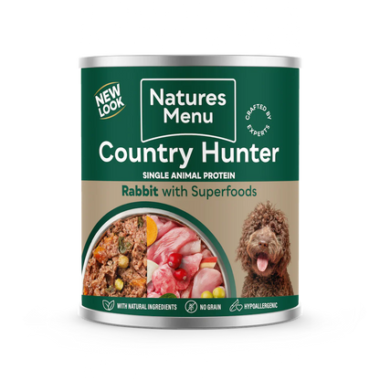 Natures Menu Country Hunter New Wild Multi Pack Wet Dog Food Cans With Venison, Rabbit, Beef