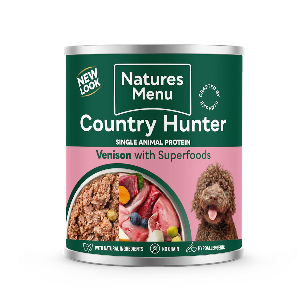 Natures Menu Country Hunter New Wild Multi Pack Wet Dog Food Cans With Venison, Rabbit, Beef