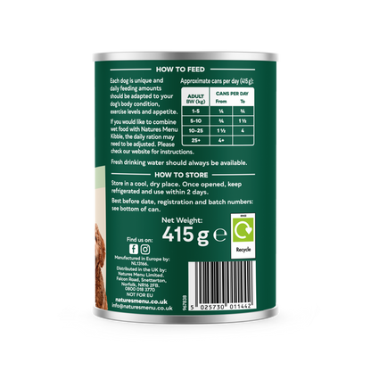 Natures Menu Hearty Stews Wet Dog Food Cans With Lamb & Vegetable