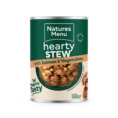 Natures Menu Hearty Stew Wet Dog Food Cans - Salmon & Vegetables
