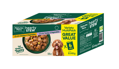 Natures Menu Hearty Stews Wet Dog Food Cans With Chicken, Turkey & Vegetable