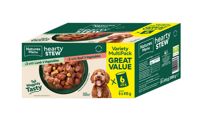 Natures Menu Hearty Stews Wet Dog Food Cans With Lamb, Beef & Vegetable