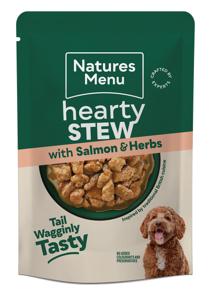 Natures Menu Hearty Stews Wet Dog Food Pouch With Salmon & Vegetable