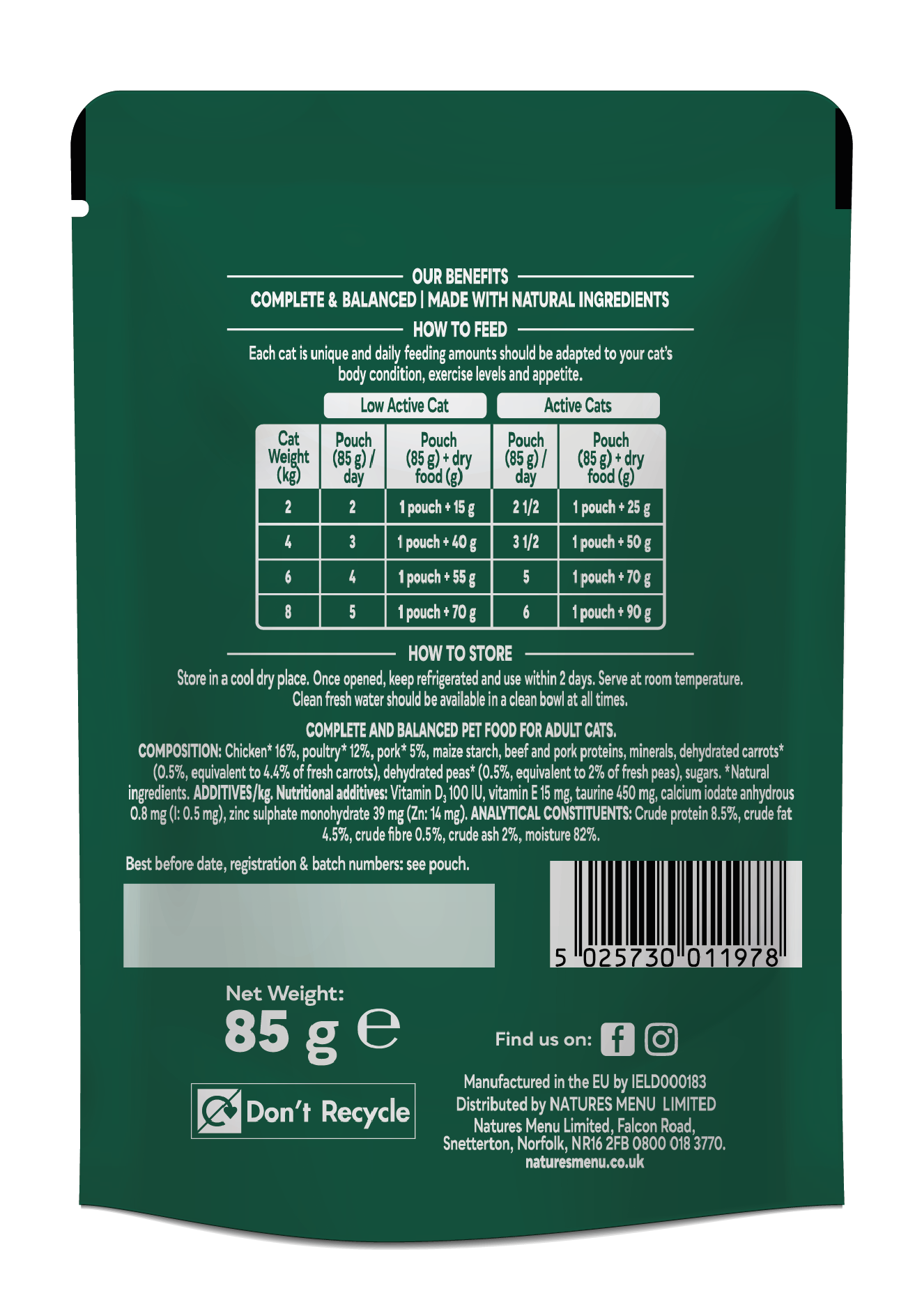 Natures Menu Bites in Gravy with Chicken Adult Wet Cat Food