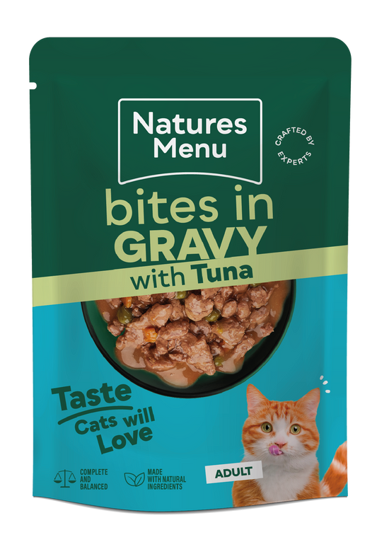 Natures Menu Bites in Gravy with Tuna Adult Wet Cat Food