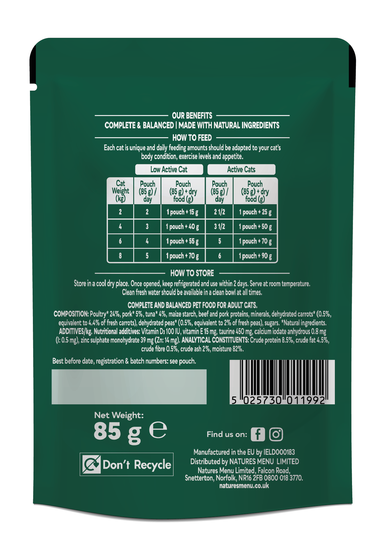 Natures Menu Bites in Gravy with Tuna Adult Wet Cat Food