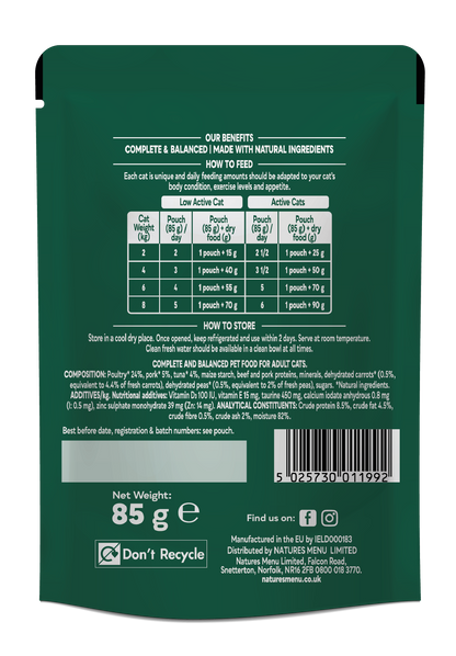 Natures Menu Bites in Gravy with Tuna Adult Wet Cat Food