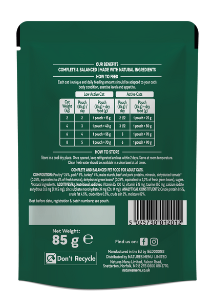 Natures Menu Bites in Gravy with Turkey Adult Wet Cat Food