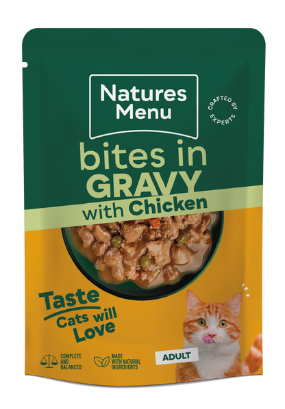 Natures Menu Bites in Gravy Variety Bumper Pack Wet Cat Food - 24 x 85g